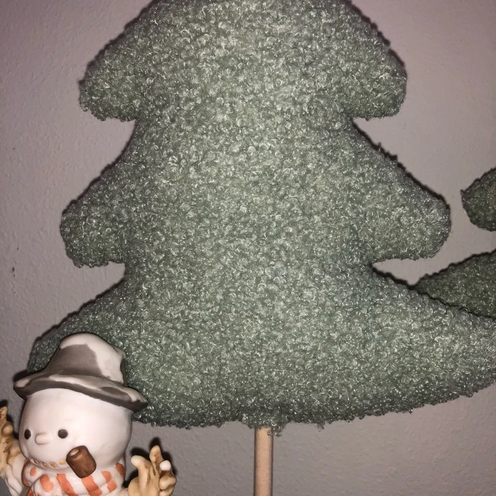 3 light green fleece fluffy trees Christmas Target NEW